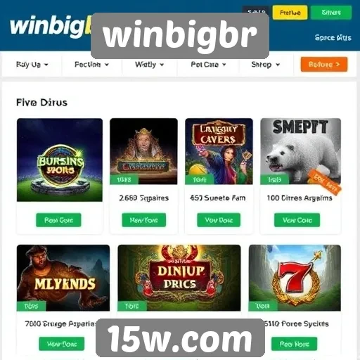 Promos e bônus disponíveis no site winbigbr